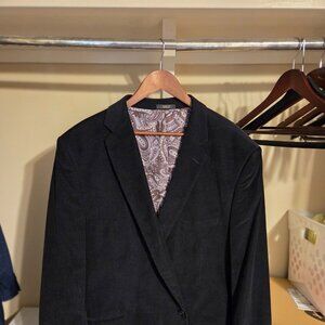 Adolfo Black Corduroy Blazer 50L